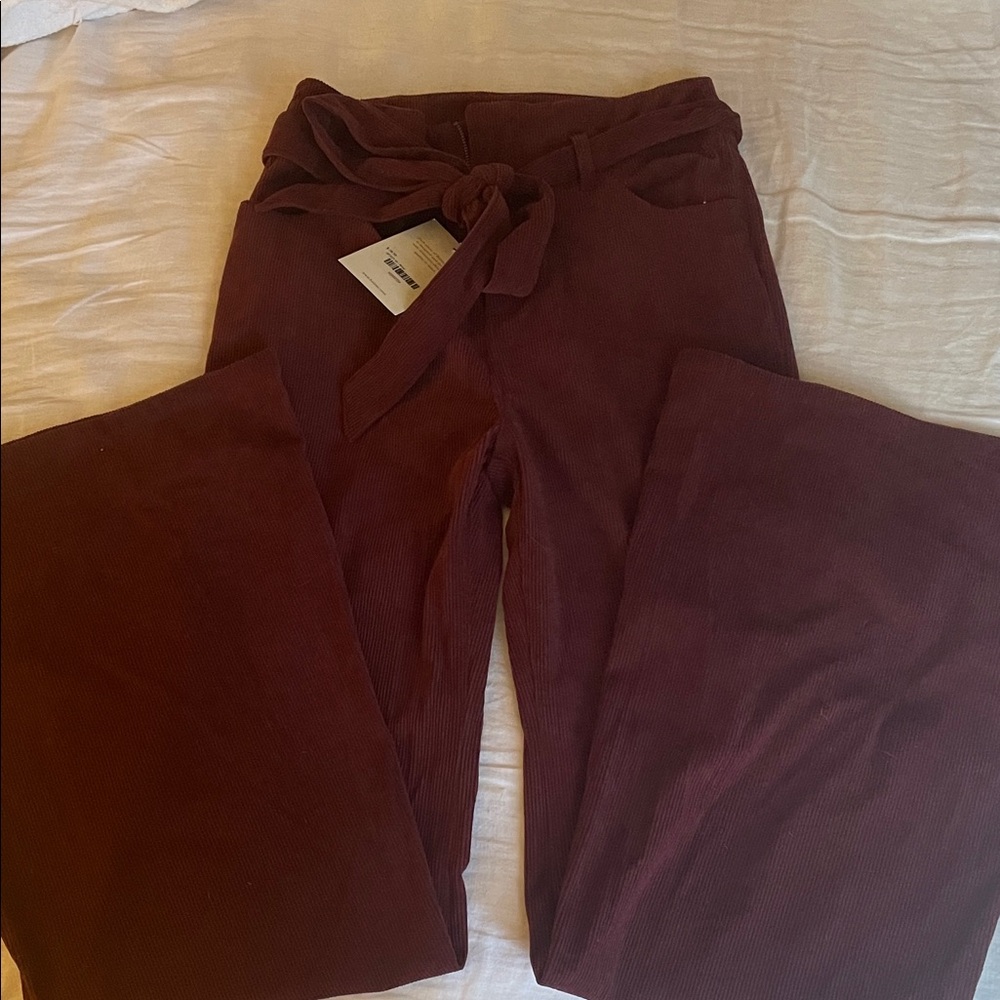 Bohme Wine Corduroy Flare Pants
